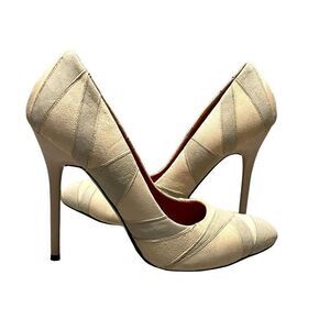 Charles Jourdan Paris 9M Vintage Suede Leather Color Blocked Stiletto Heel Shoes